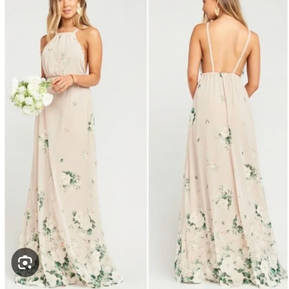 Show Me Your Mumu Floral Amanda Halter Flowy Feminine Classy Backless Maxi Dress